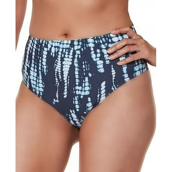 Bar III INK WELL Tie-Dyed High-Rise Bikini Swim Bottom, US X-Large