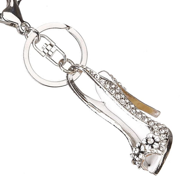 High Heel Shoe Keychain Rhinestone Crystal Chain; Rhinestone Purse Car Key Chain Gift Girl Bag Decorative Alloy Keyring