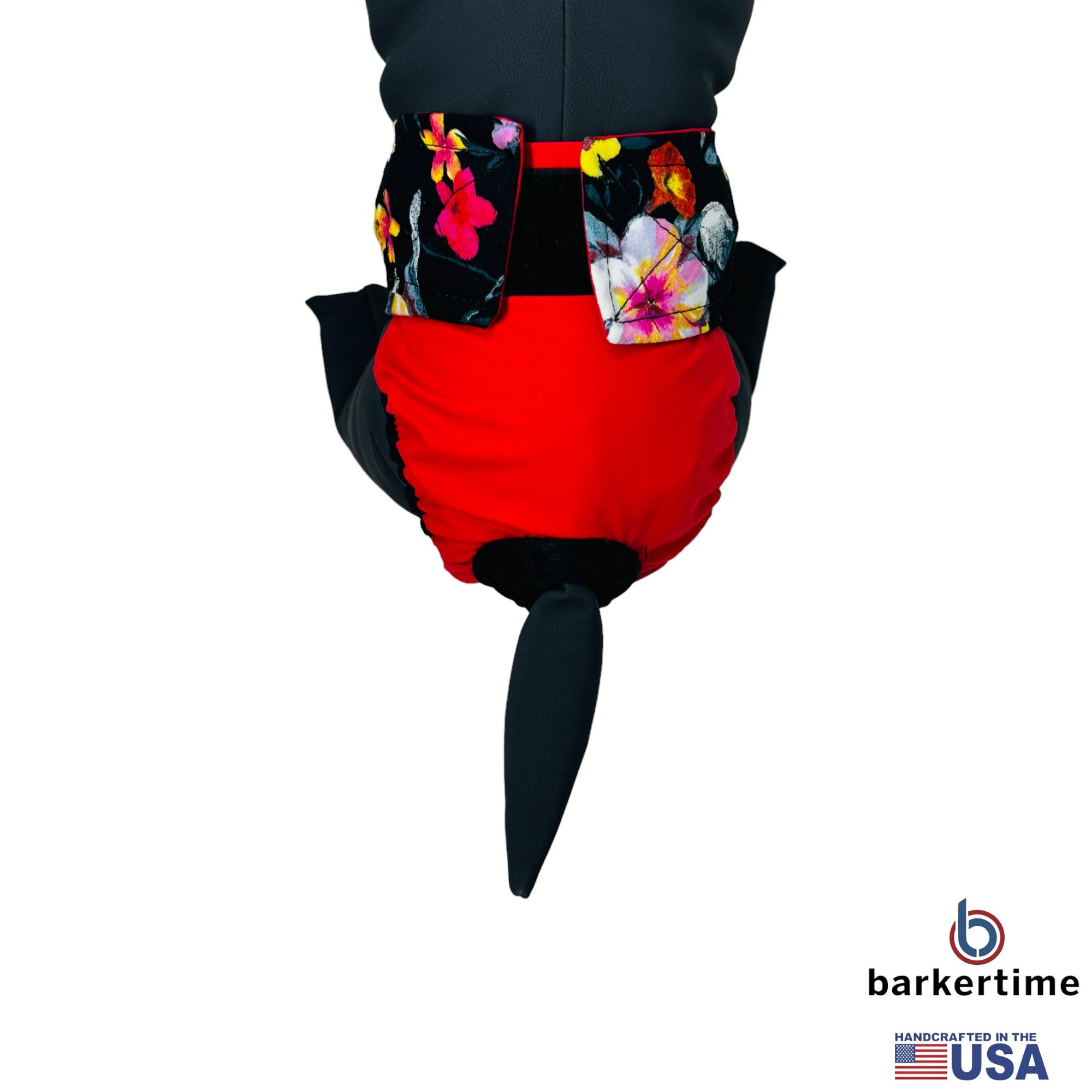 Barkertime Midnight Blossom Gala on Red Dog Diaper