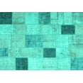 thumbnail image 1 of Ahgly Company Indoor Rectangle Patchwork Turquoise Blue Transitional Area Rugs, 5' x 8', 1 of 4