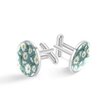 Daisy Elegant Cufflinks Set for Men, Stainless Steel, for Formal Attire, Weddings and Business Meetings