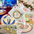 thumbnail image 4 of HLONK 10 Pack - 13” Blush/Rose Gold Cardboard Charger Plates  Disposable Round Serving Tray with Scalloped Rims - 1100 GSM for Wedding Receptions  Banquets  Catered Events, 4 of 11