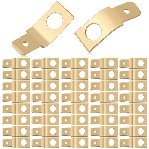 50 Pcs Solderless Quick Disconnect Adapters Non Insulated Wire Connectors,1/4" Male Tab, #10 Stud Brass Male Spade Adapters Brass Copper Wire Connectors Ring Crimp Electrical Supply