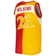 thumbnail image 3 of Men's Mitchell & Ness Dominique Wilkins Yellow/Red Atlanta Hawks Hardwood Classics 1986/87 Split Swingman Jersey, 3 of 4