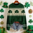 thumbnail image 2 of St Patricks Day Sweater Women Long Sleeve Crewneck Irish Oversized Pullover Plus Size Sweater, 2 of 8