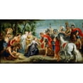 thumbnail image 2 of Peter Paul Rubens 24x15 Gold Ornate Framed and Double Matted Museum Art Print Titled - David Meeting Abigail (About 1620s), 2 of 4
