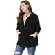 thumbnail image 3 of Chaqueutilitarcon cordón cuello alto talgrande pamujer Negro 4XL, 3 of 6