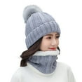 thumbnail image 1 of GDREDA Unisex Winter Knit Warm Hats and Scarf Set - Purpose Ear and Windproof Design for Cold Weather Grey,One Size, 1 of 7