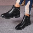 thumbnail image 2 of Oyedens Chelsea Winter Snow Boots for Women Fashion Black Leather Plush Lined Warm Ankle Booties, 2 of 6