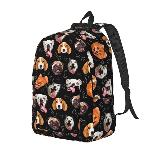 Balery Different Breeds Of Dogs Mochila Clásica Impresa Básica para Viaje, Mochila Escolar Resistente al Agua, Mochila de Lona con Correas Ajustables-Medium