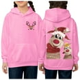thumbnail image 2 of Zylarhe Girls Boys Sweatshirt Girls Long Sleeve Christmas Printed Hoodie Soft Pullover Sweatshirt Cute Top Clothes For Winter Holiday Pink 11-12 Years, 2 of 5