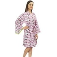 thumbnail image 2 of Bimba Women Floral Printed Bridesmaid Long Sleeve Kimono Robe Coverup Wrap - 8, 2 of 4
