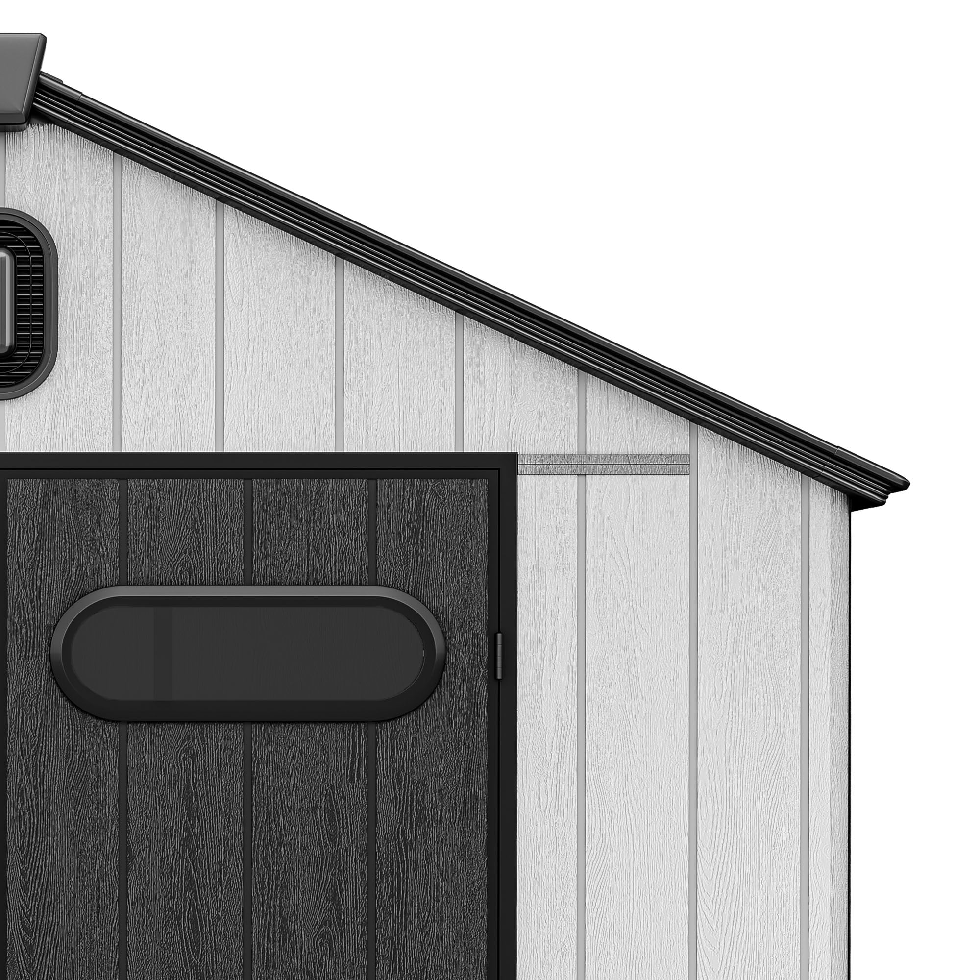 Uforic 8x10ft Outdoor Resin Storage Shed with Floor, 544 cuft Garden Shed with Lockable Door, Windows & Vents, Plastic Tool Storage, Waterproof