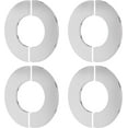 thumbnail image 3 of Highcool 4Pcs Wall Split Flange, Designed for 3.15"(80mm) Diameter Pipes, Steel Round Escutcheon Plate for Wall-mounted Water Pipe Cover, Silver, 3 of 5