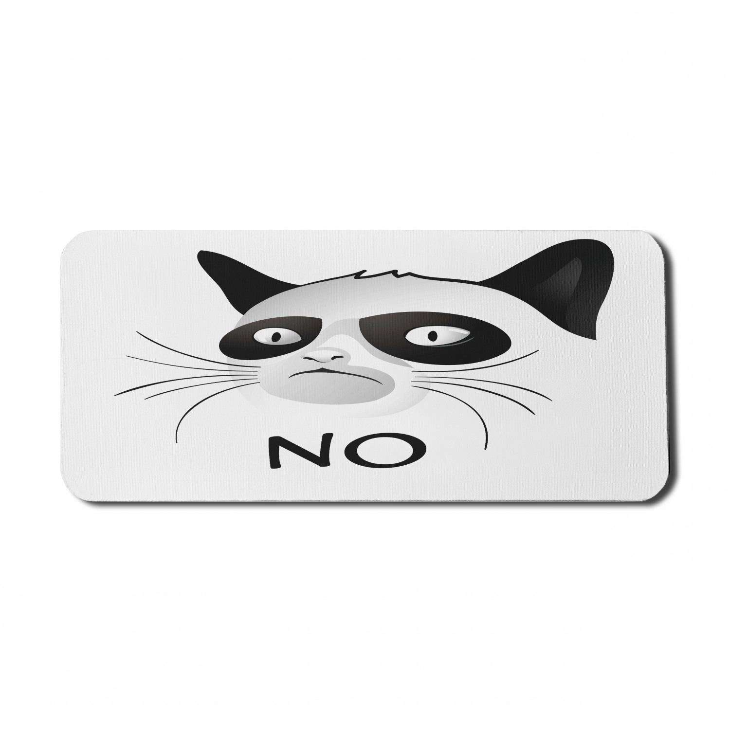 Animal Computer Mouse Pad, Cat Face Portrait Says No Grumpy Social