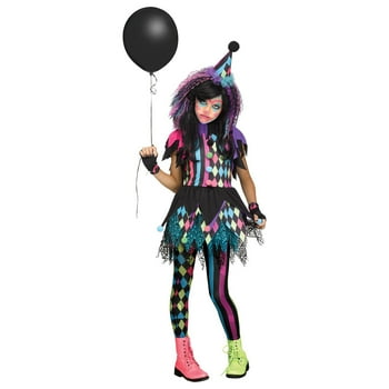 Fun World Inc. Twisted Circus Clown Halloween y Costume Female, Child 4-10, Multi-Color