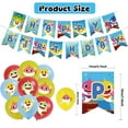 thumbnail image 3 of 37 PCS For Shark Cartoon Theme Party Decorations Set,With 1 Happy Birthday Banner,18 Balloons,5 Aluminum Film Balloon,13 Cupcake Toppers Balloons,for Boy Girls Party Supplies Set, 3 of 5