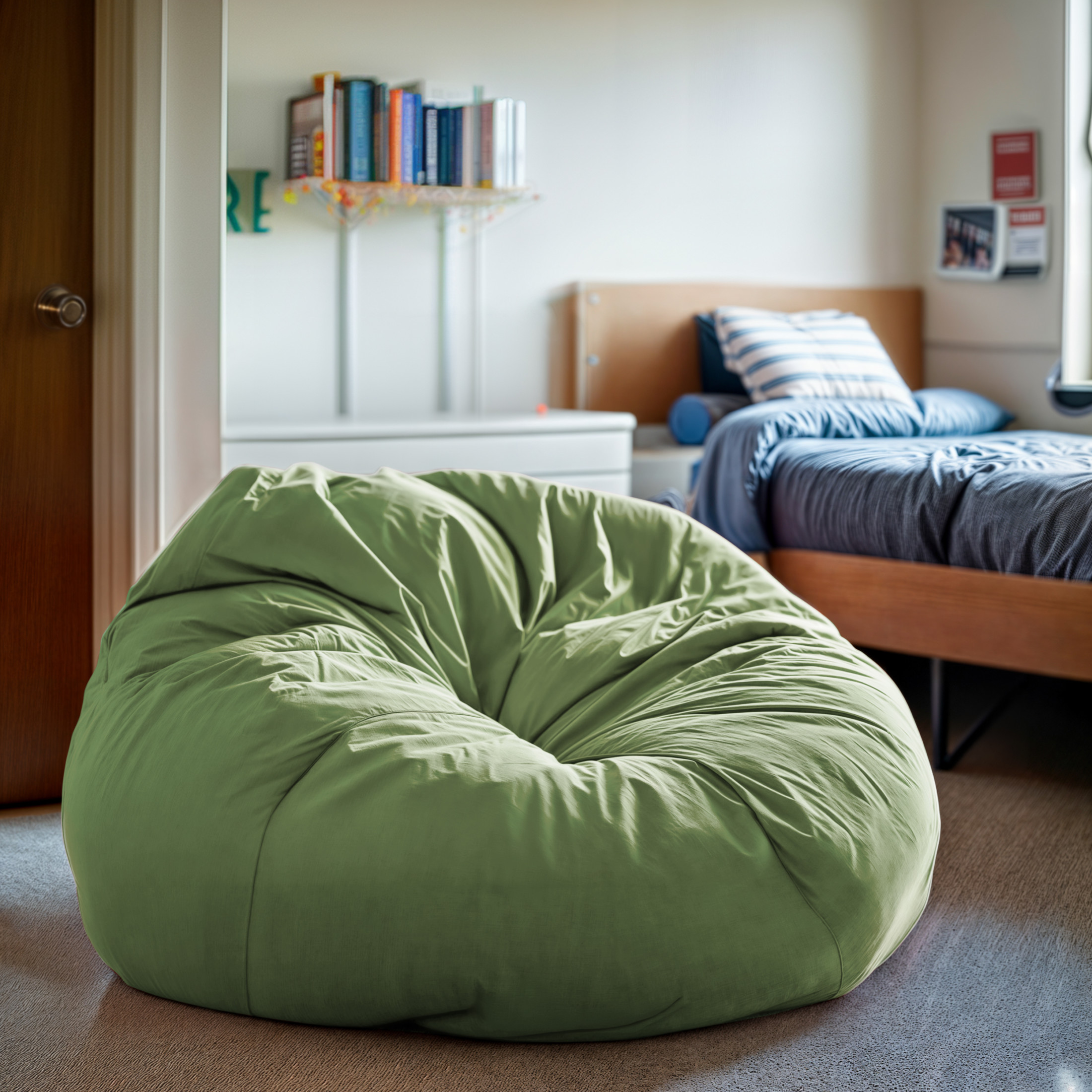 Flash Furniture Duncan Oversized Bean Bag Chair, Green photo 3