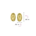thumbnail image 4 of Bling Jewelry Womens Grooved Twist Shrimp Half Hoop Dome Clip On Earrings Gold, 4 of 5