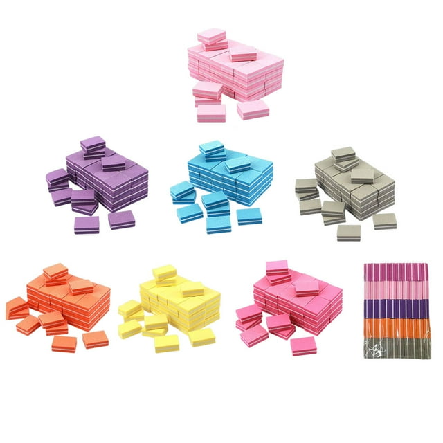 50 Pieces Mini Sanding Files Block Double-sided Pedicure Sanding Files Block Manicure Nail Art Grinding Buffer Strips Sandpaper Tools Pink