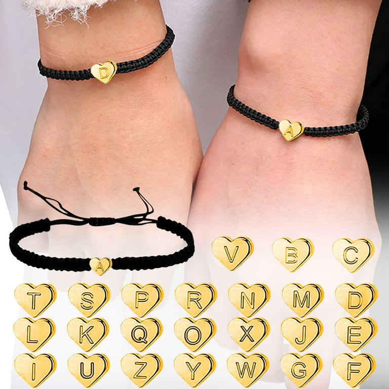 WGOUP Letter Initial Heartstring Bracelet Hand Rope Woven Bracelet  Girlfriend Bracelet Couple Bracelet,Z(Buy 2 Get 1 Free)