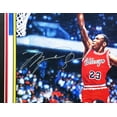 thumbnail image 3 of Michael Jordan Autographed Framed 1986 Fleer Rookie Card #57 Blow Up Poster Chicago Bulls UDA Holo #BAM307260, 3 of 5