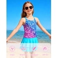 thumbnail image 3 of Lanbubble Girls Tankini Swimsuit Two Piece Bathing Suits Summer Beach Swimwear with Skirt Shorts Gradient Sequins 7-12Y, 3 of 11