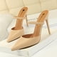 thumbnail image 4 of Zapatos de tacón para mujer estilo minimalista Baotou con tacón alto fino, boca hueca, corte puntiagudo y una línea recta para mujeres, 4 of 5