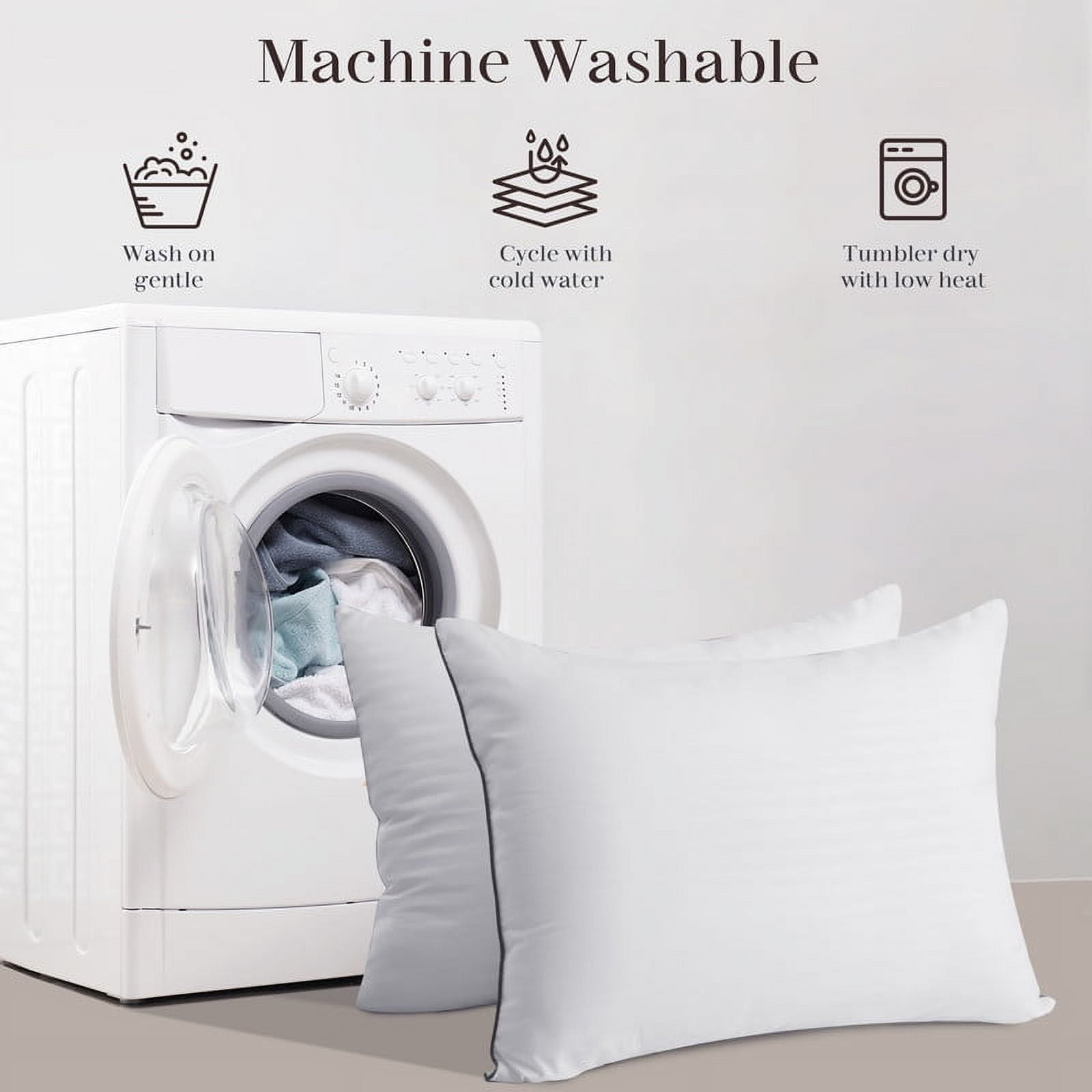 JUSTLET Standard Size Pillows Set of 2-Down Alternative Pillows for Side，Back，Stomach Sleepers，Breathable & Skin-Friendly，Machine Washable，20" x 26"