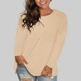 thumbnail image 2 of Blouses for women dressy casual Polyester,Spandex Soft Clothing M Beige womens blouses, 2 of 5