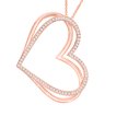 thumbnail image 3 of 1/2 cttw Moissanite Double Heart Pendant Necklace for Women Lab Created Diamond D Color VVS1 18k Rose Gold Plated Sterling Silver, 3 of 5