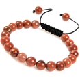 thumbnail image 3 of Natural Healing Power Gemstone Crystal Beads Unisex Adjustable Macrame Bracelets 8mm,Red Jasper, 3 of 4