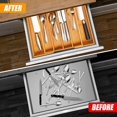 thumbnail image 3 of Organizador de cubiertos, cajón de cocina, extensible, de bambú, para utensilios de cocina, dormitorio y oficina., 3 of 5
