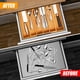 thumbnail image 3 of Organizador de cubiertos, cajón de cocina, extensible, de bambú, para utensilios de cocina, dormitorio y oficina., 3 of 5