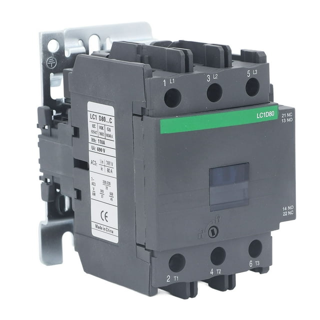 Contactor de CA de 80 A, 1 normalmente abierto, 1 normalmente cerrado, LC1D80, contactor industrial, voltaje nominal de 380 V, bobina de CA de 36 V.