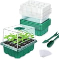 thumbnail image 1 of Mini Greenhouse for Plants, 10 Pieces 120 Cells Inner Seedling Tray with Raised Lids, Seedling Tray, 20 Labels, 2 Tools, 1 of 5