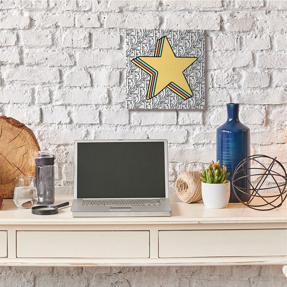 Star Shape Pop Art over High Fashion Pattern Beauty & Fashion Gallery-Wrapped Canvas Print Wall Art, 17x17