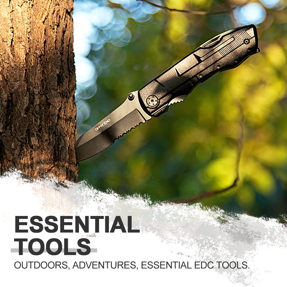 OHMY EXO_Multitool Pocket Folding Knife with Blade, Pliers, Wire Cutter, Bottle Opener, Screwdriver, Perfect Survival Knife Tool for Outdoor, Emergency, Durable Sheath, Unique Gifts for Men