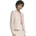 thumbnail image 3 of Calvin Klein Womens Fringe Tweed Open-Front Blazer, 3 of 5
