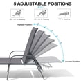 thumbnail image 6 of Crestlive Products 2‑Pack Outdoor Chaise Lounge Chairs – 5‑Position Aluminum Adjustable Patio Chaise Lounge with Rust Resistant Frame, Gray, 6 of 8