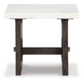 thumbnail image 2 of Signature Design by Ashley Burkhaus Traditional End Table with Marble Tabletop, Dark Brown & White, 2 of 7