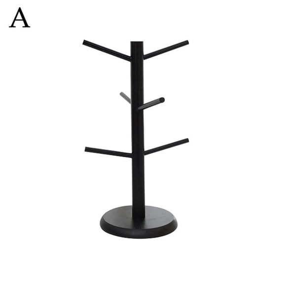 SXCRFKXH Mug Holder Tree, Coffee Cup Holder with 6 Hooks, Wooden Coffee Cup Holder, 1365 Mug Rack for Counter, Coffee Mug Organizer Storage Stand, Coffee Bar Accessories and Organizer Station