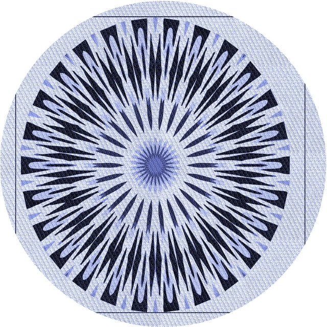 Ahgly Company Tapis Rond Lavable en Machine Intérieur Transitionnel Bleu Lavande, 6 Pieds Rond