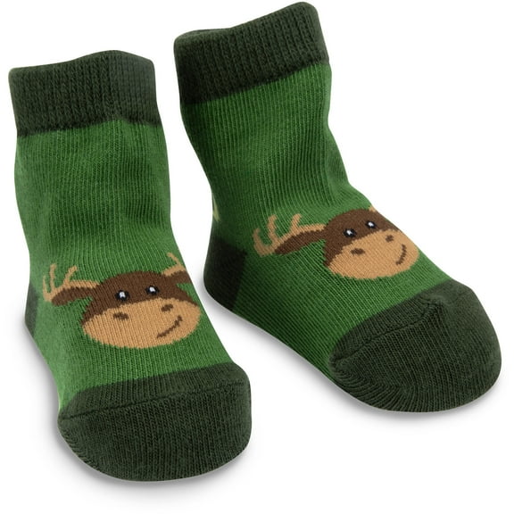 Pavilion Gift Company - Forest Green Moose - 0-12 Socks