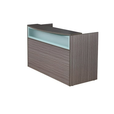 Boss Office Products 71" Plexiglass Reception Desk, Driftwood