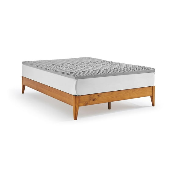 Cubre Colchón Memory Foam Nooz infusionado con Carbón Activado Sobre Colchón Colchoneta Espuma Memory Foam 5cm gris Individual