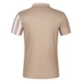 thumbnail image 5 of Telankuip Mens Striped Color Blocking Polo Shirts Summer Lightweight Quick-Dry Short Sleeve Casual Collared T Shirts with Pocket Stretch Slim Fitted Quarter Button Sports Tee 1-Coffee M, 5 of 5