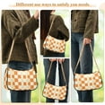 thumbnail image 4 of FORMRS Womens Shoulder Bag with Chain Strap Clutch Purse Cute Tote Handbag, Orange Checkered Pattern, 4 of 7