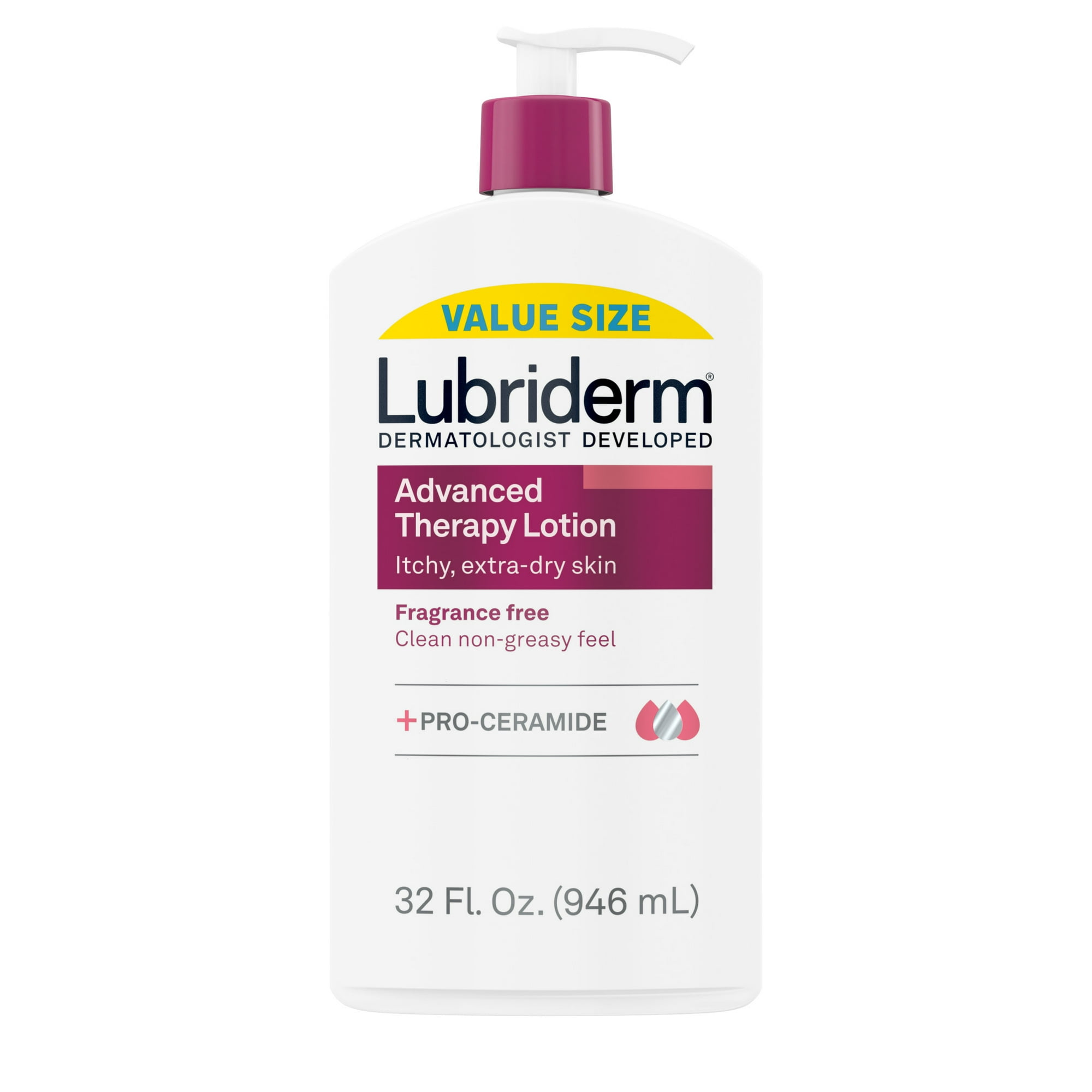 Lubriderm Advanced Therapy Body Lotion, Fragrance Free, 32 Fl oz