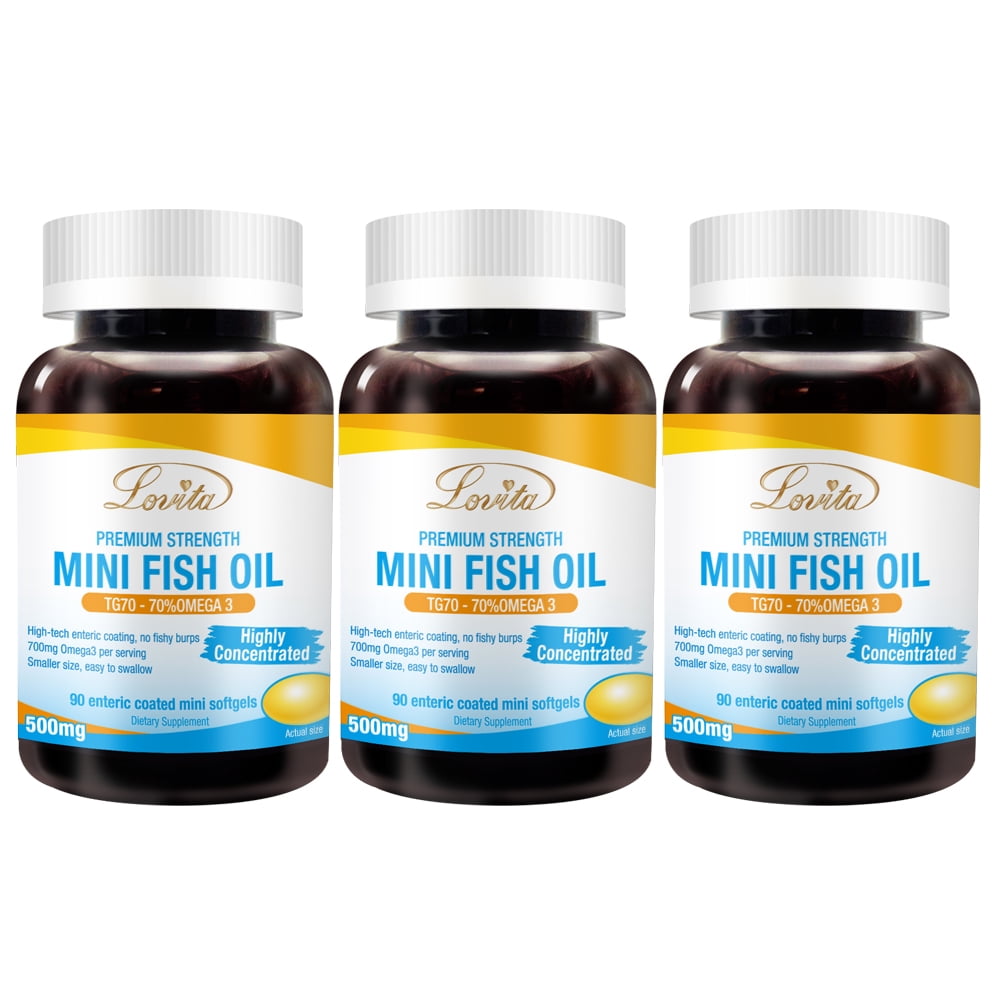 Lovita Mini Fish Oil 500mg, High Concentrated Omega 3, Easy to Swallow